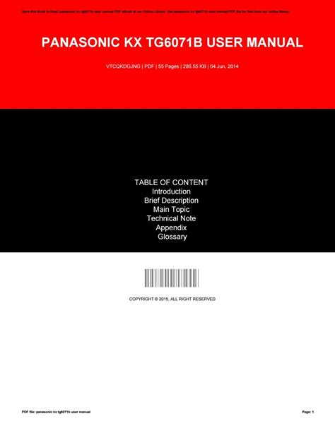 kx tg6071b pdf manual